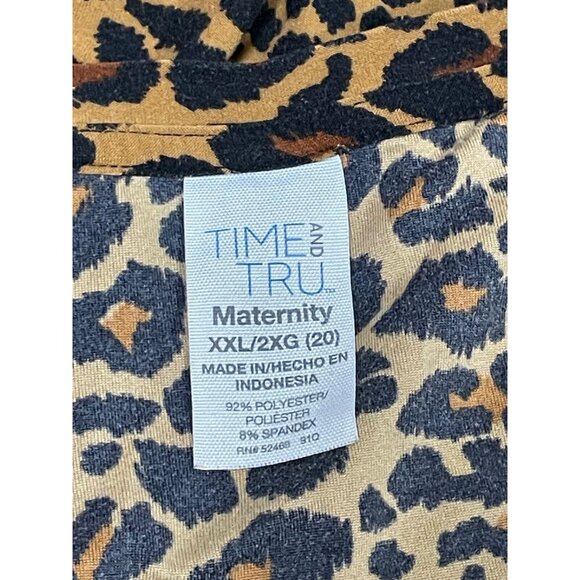 Maternity XXL (20) Soft and Stylish Cheetah Print Shirt by Time & Tru Rouched - Picture 2 of 3